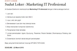 Sudut Loker : Marketing IT Profesional
