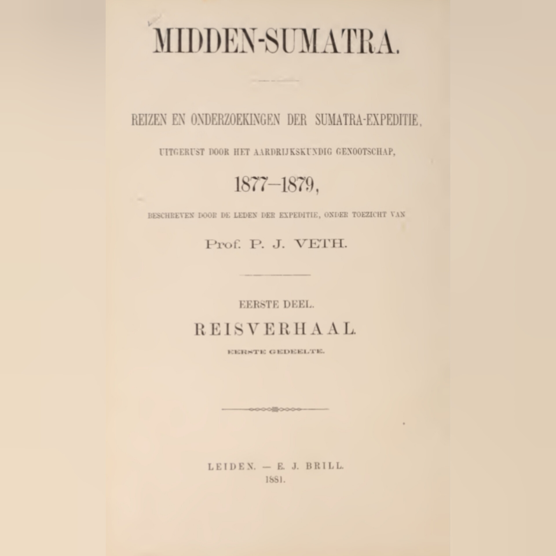Buku Midden-Sumatra, Reizen en onderzoekingen der Sumatra-expeditie, uitgerust door het Aardrijkskundig Genootschap