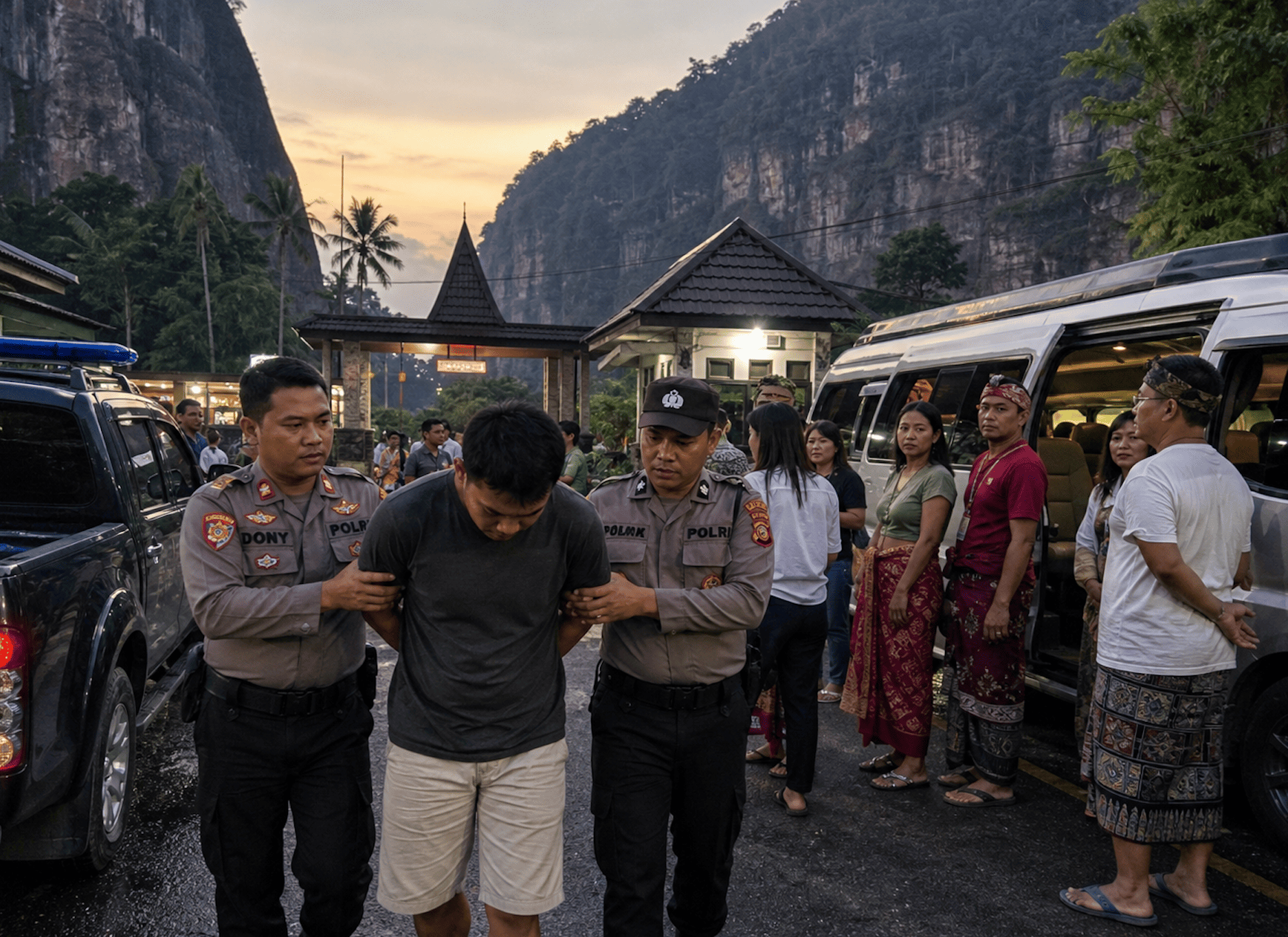 Ilustrasi penangkapan aksi pungli di Lembah Harau terhadap wisatawan asal Bali